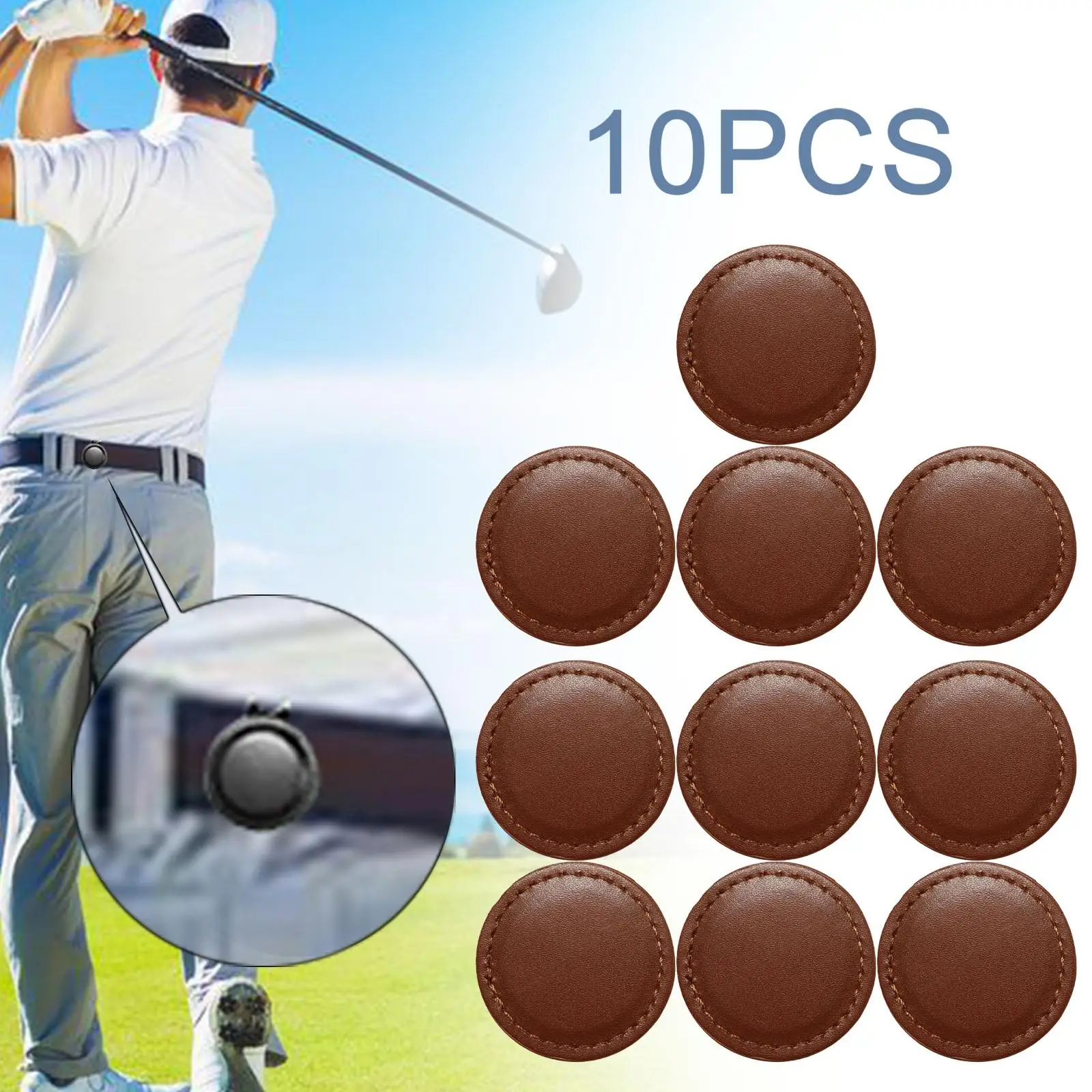 10x Golf Ball Markers Lightweight Craft Gift Mark Equipment Golf Cap Holder Portable for Training Outdoor Practice Sports Golfer