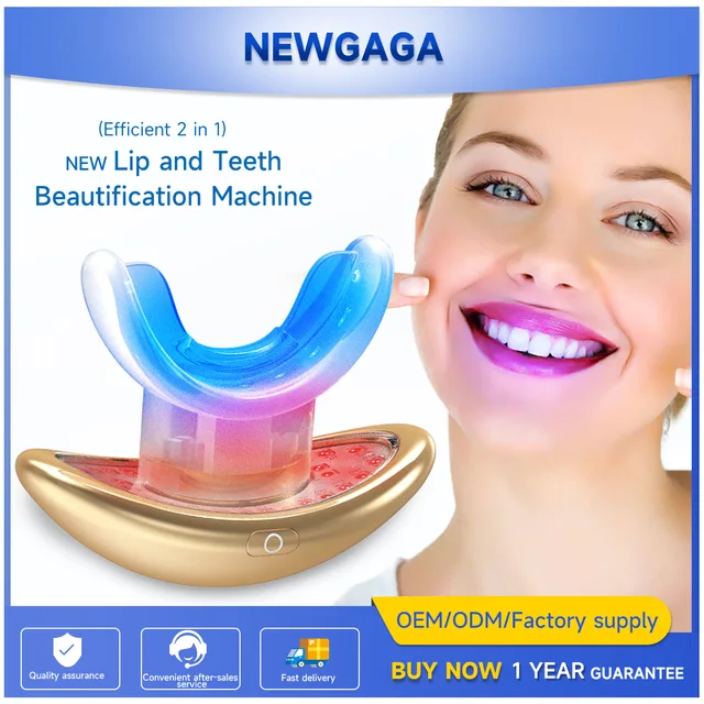 NEWGAGA Portable LED Teeth Whitening Lip Lines Tool Kit Light Collagen Full Lip Care Electric Protection Instrument for Makeup