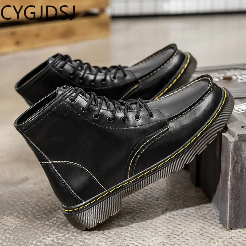 

Leather Boots Ankle Boots for Men Stivali Casuales Leather Shoes for Men Casual Shoes for Men Black Boots зимняя обувь мужская