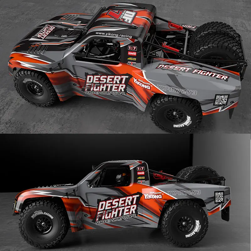 Yikong Yk4072 V3 Df7 1:7 Rear Straight Bridge Short Card Tension Desert Card Remote Control Rc Brushless Four-Wheel Drive Drift 3