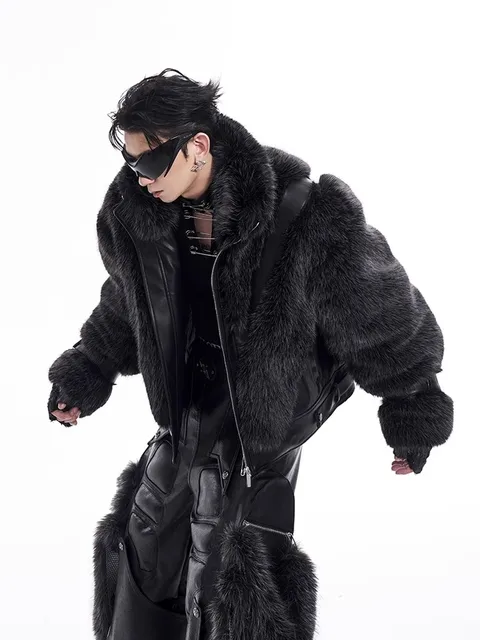 Thick Patchwork Faux Fur Coat 2
