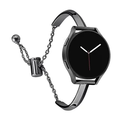 Elegant 20mm Slim Jewelry Metal Chain Strap for 20mm (Black band)