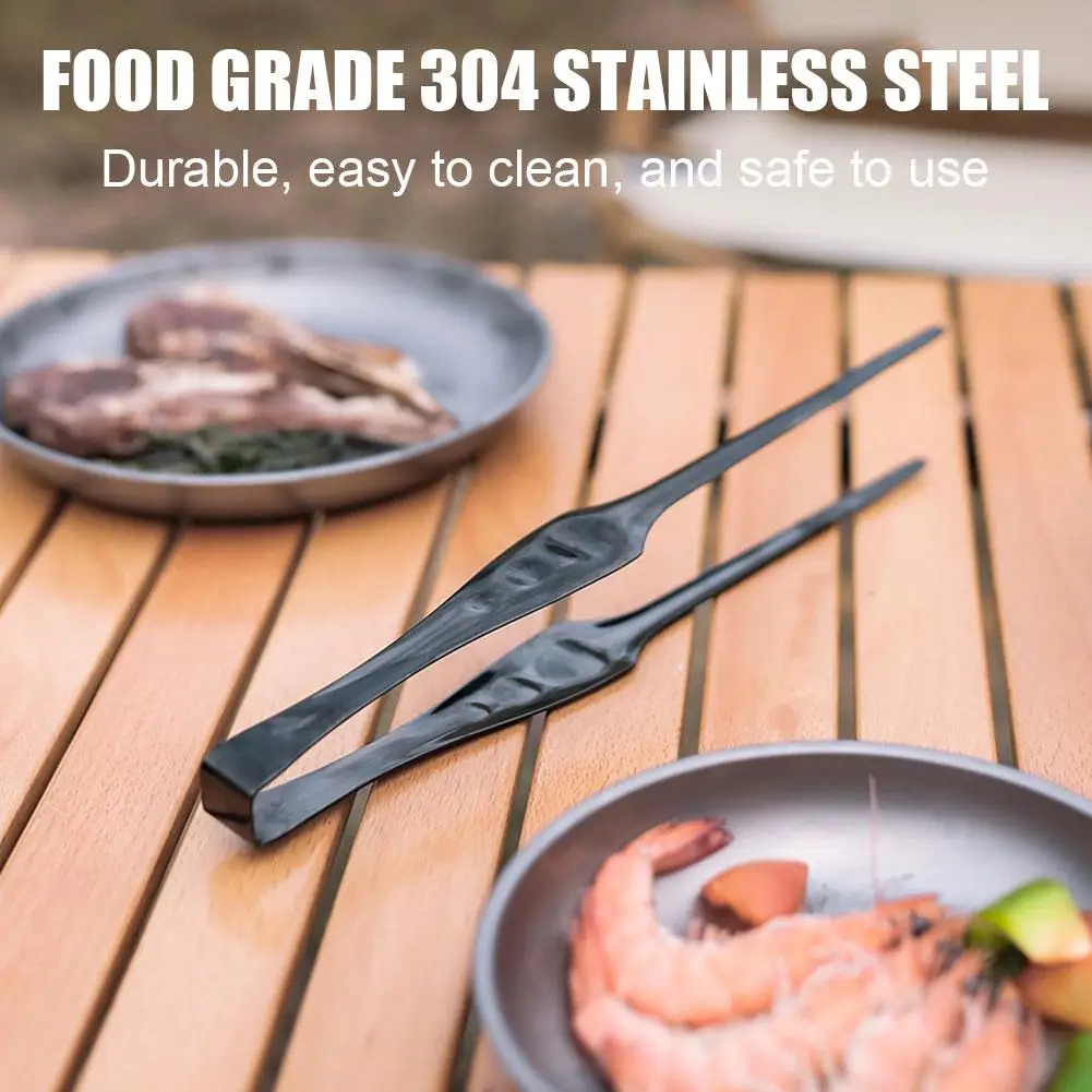 

Outdoor304 Stainless Steel Barbecue Clips Anti-slip Multi-purpose Tongs Gadgets Barbecue Kitchen Accessories Self-standing Q8H6