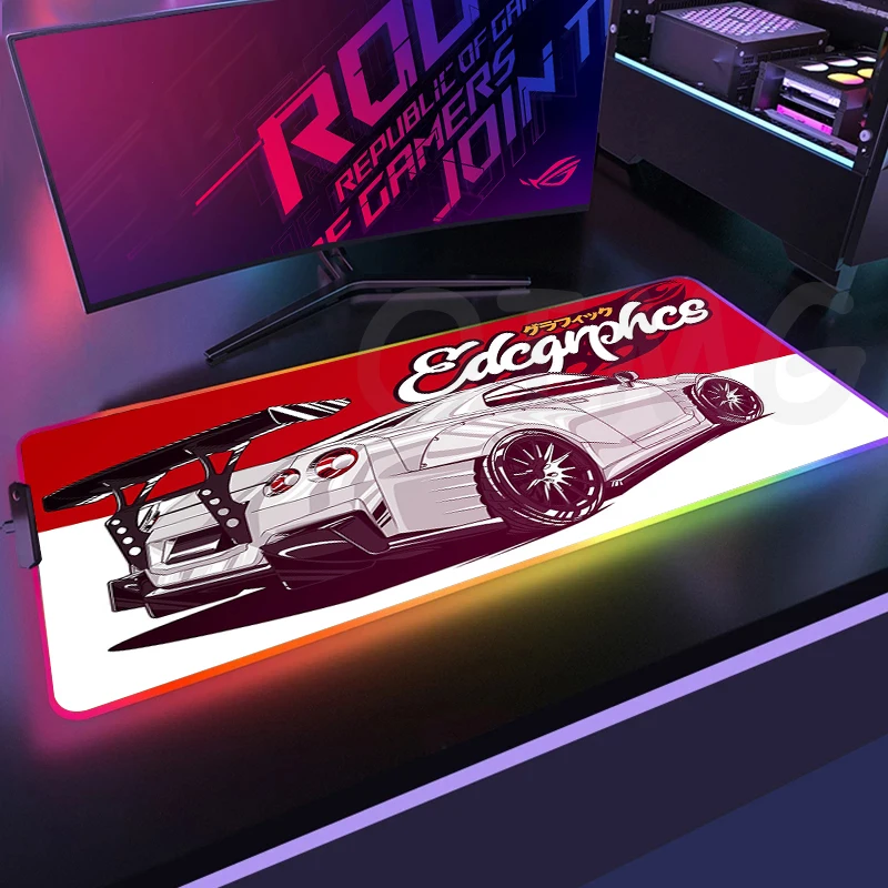 

RGB Gaming Mousepad Mouse Mats LED Car Design Large Gamer Mousepads XXL Keyboard Pads Luminous Desk Mat Mouse Pad Backlit