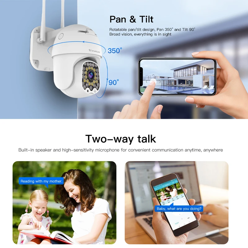 

Vstarcam Outdoors CS664 3MP Wifi IP Camera Dome AI Human Detect Color Night Vision P2P Security CCTV Alarm Camera Two Way Audio