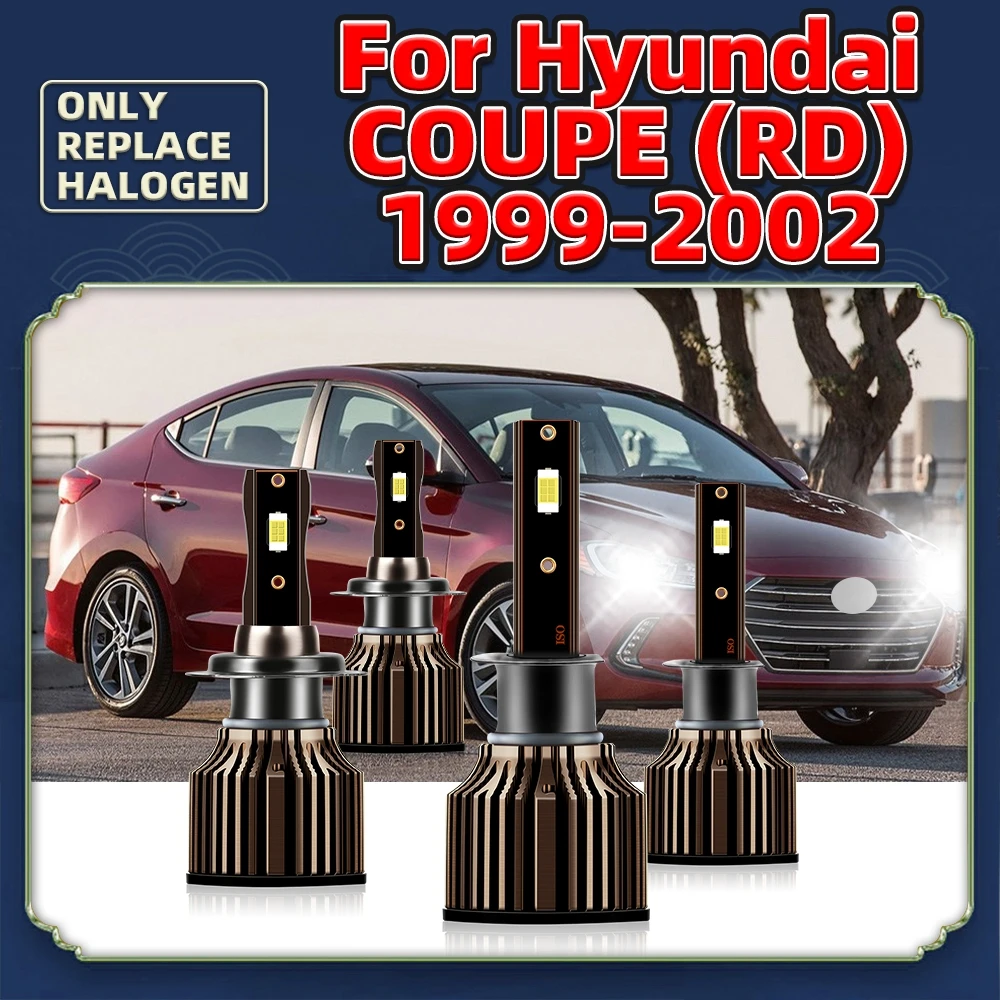 

LED Headlight 12V CSP Conversion Bulb 100W 15000LM High Low Beam White Luces For Hyundai Coupe (RD) 1999 2000 2001 2002 Vehicles