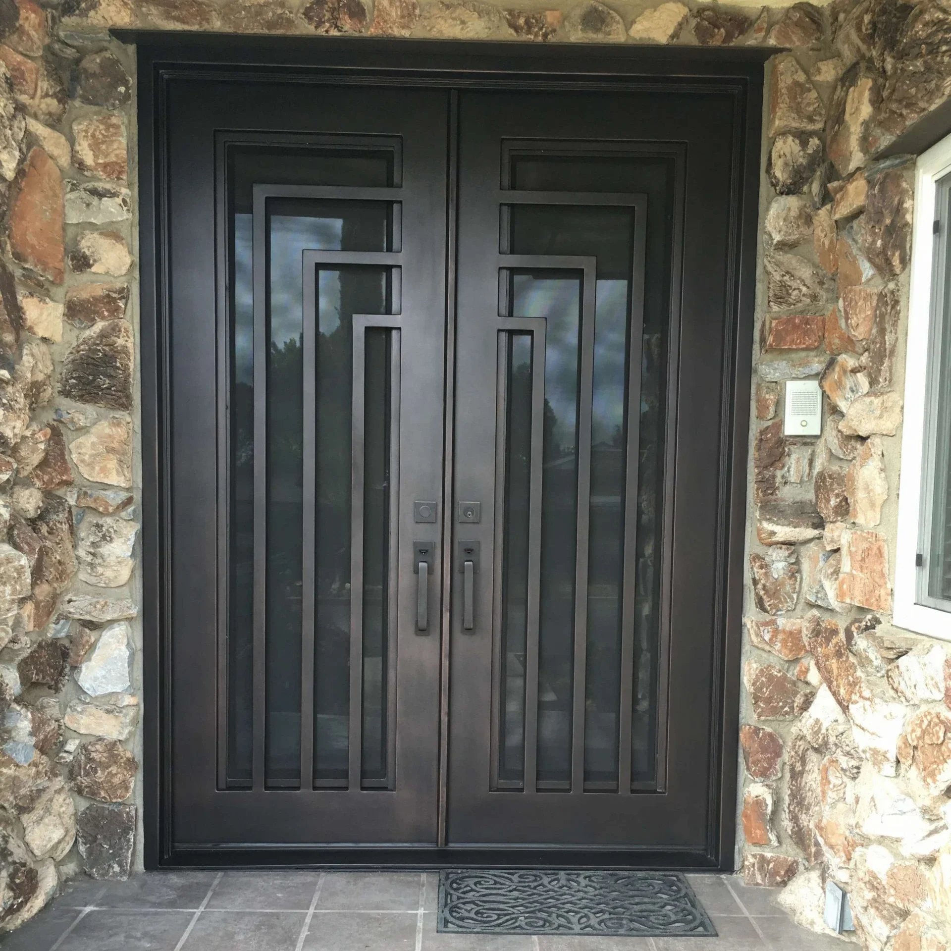 Factory Supply Cast Wrought Iron Exterior Door Iron Window And Door Grills Entry