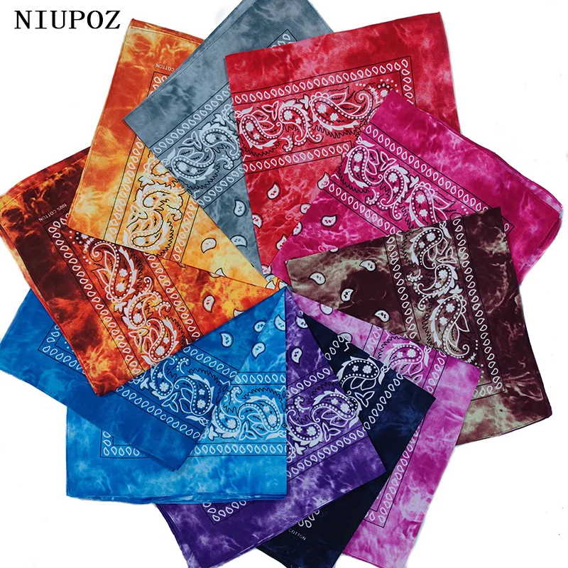 New Design Tie Dye Cashew Paisley Hip Hop 100% Cotton Square