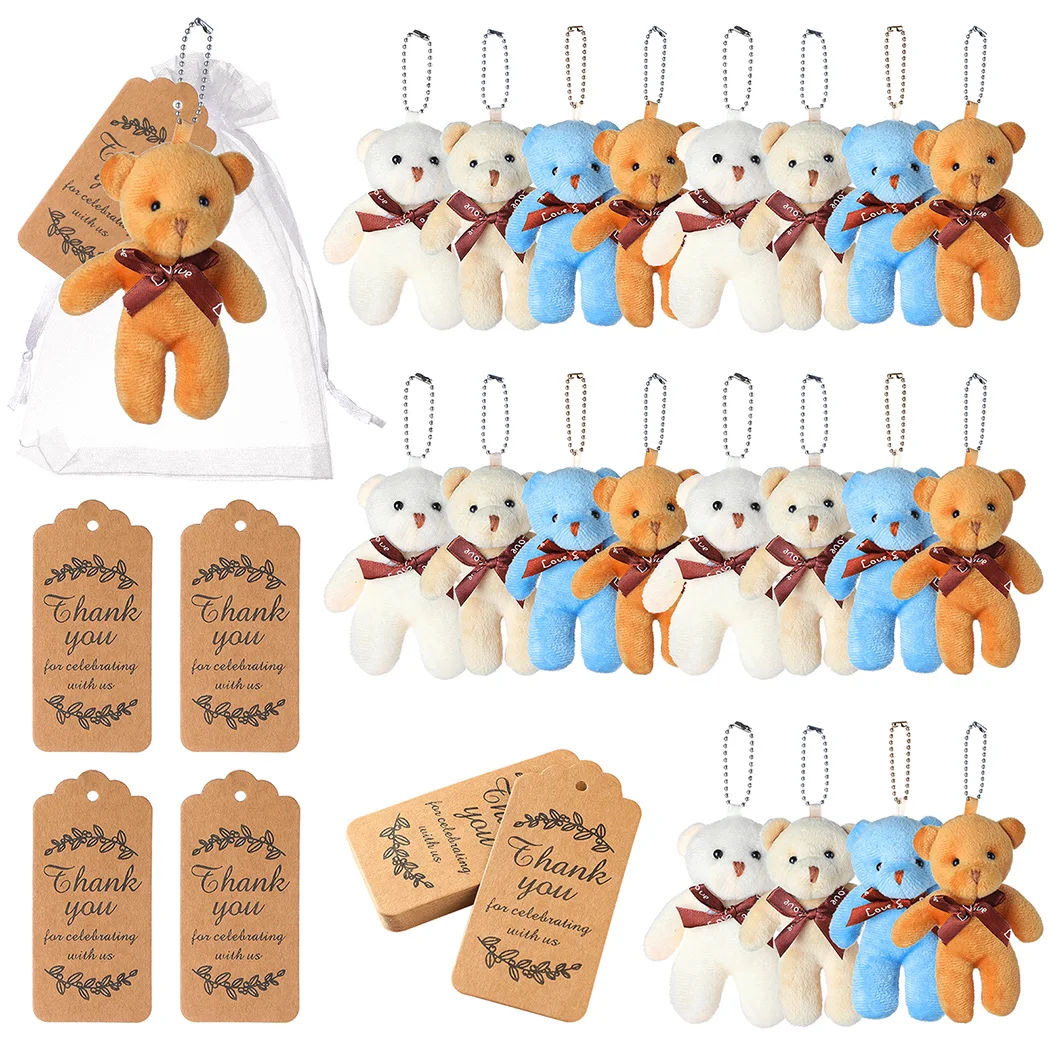 Mini Oso De Peluche PLUSHCEWT Con Caja Regalo Y Tarjeta – 2 Unidades, Regalo De Cumpleaños Para Amigos Y Seres Queridos