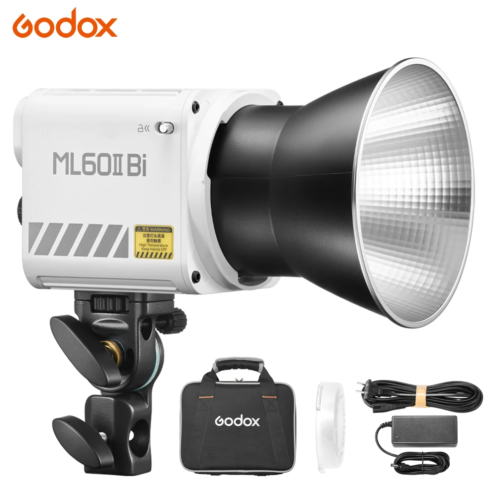 

Godox ML60II BI 2800K -6500K светодиодный видео светильник Тихий режим портативная регулировка яркости поддержка Li-Ion внешняя лампа