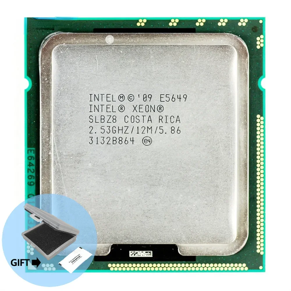 Processore Cpu Intel Xeon E56496 Core12Mb Lga1366 Slbz8 /S2.53Ghz 5.86Gt