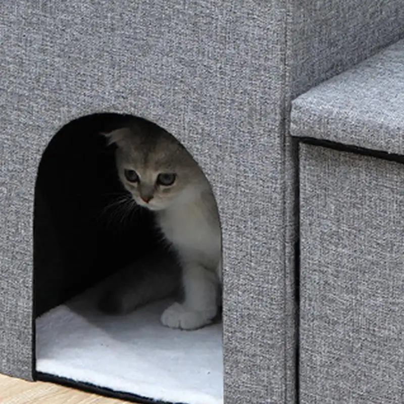 Pet Ladder Storage Box Cat Stairs Storage Box Pet Ladder Foldable Dog Stairs Stable Soft Organizer Dog