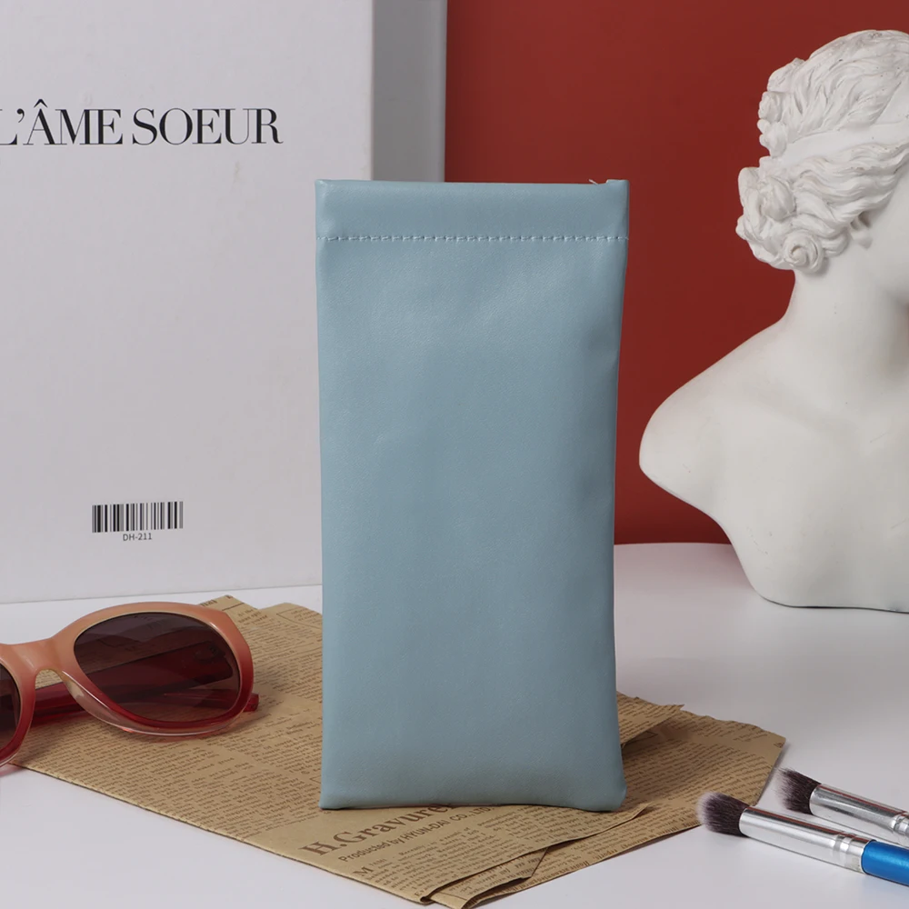 Geschenke pu Sonnenbrille Beutel weiches Leder feste Brillen Aufbewahrung taschen Brillen zubehör einfache wasserdichte Tasche Fall – Detail 6