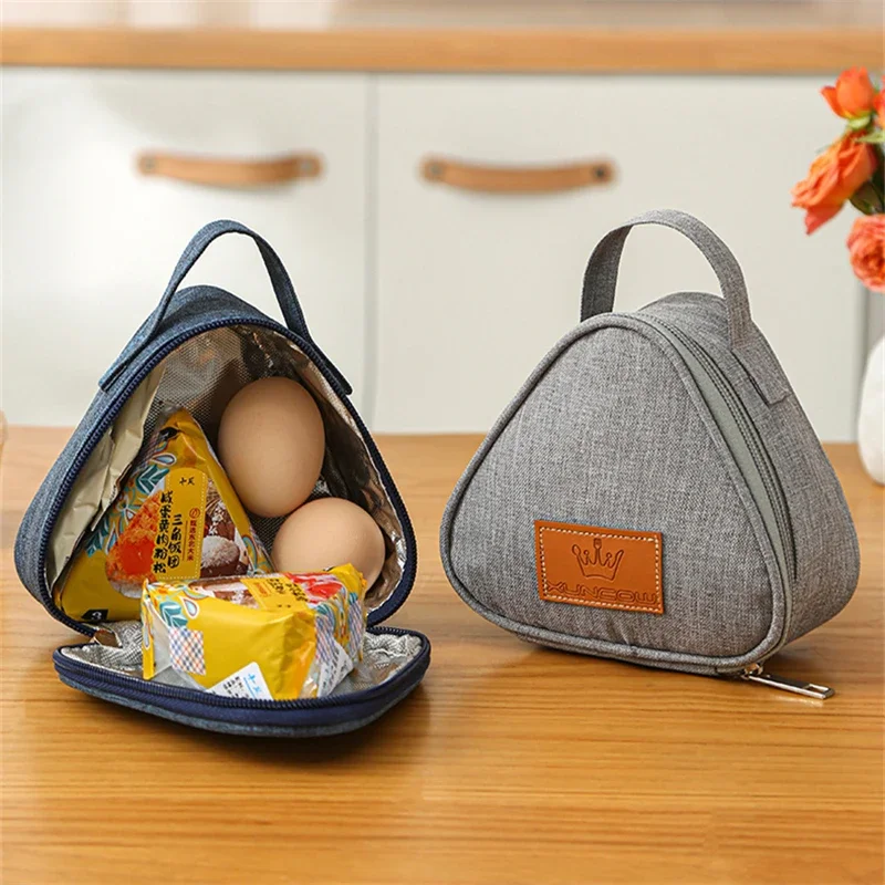 

Термосумка для завтрака с изоляцией, маленький треугольный рисовый мяч, Ланч-бокс, сумки, милая портативная еда, бэнто, свежая сумка для женщин и детей