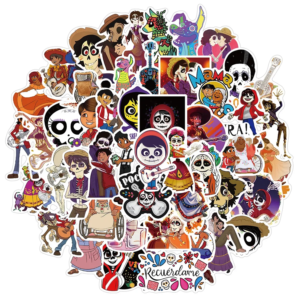 10/30/50pcs Disney Cute Animation Coco Anime Stickers Cartoon Decal DIY Luggage Laptop Water Bottle Scrapbook Waterproof Sticker