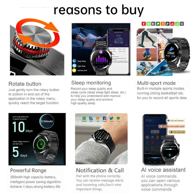SACOSDING  ȭ Ʈ ġ 454*454 AMOLED 1.39 ġ ũ ׻ ÷ ð 8GB   Smartwatch  2022