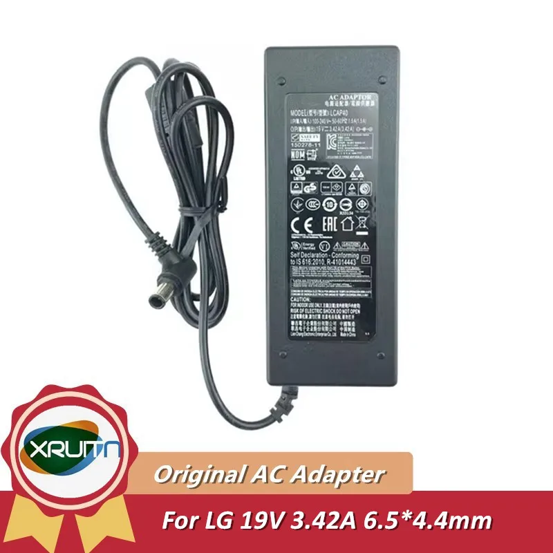 Оригинальное зарядное устройство 65 Вт, 19 в, а, LCAP40, адаптер для LG M2780D, Φ M2780DF, блок питания для ЖК-монитора