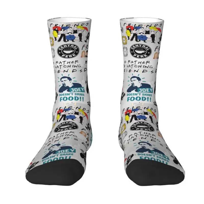 

Funny Mens Funny Friends Collage Dress Socks Unisex Warm Breathbale 3D Print TV Show Crew Socks
