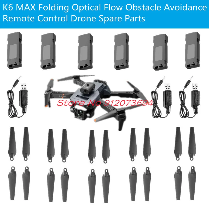 

K6 MAX K6MAX Obstacle Avoidance Remote Control RC Drone Quadcopter Spare Parts 3.7V 1800MAH Battery/Propeller/USB