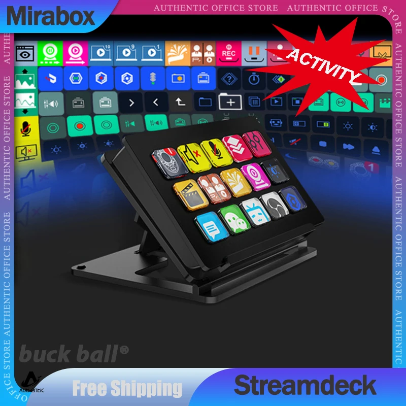 

Клавиатура StreamDeck, ЖК-кнопка, 15 клавиш, создание живого контента, визуальный контроллер, пользовательская кнопка для Windows/MacOS/Android/iOS подарки