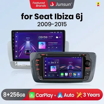 Radio de coche Junsun de 7/9 pulgadas para Seat Ibiza 6j 2009-2015, CarPlay inalámbrico, Android Auto, GPS, navegador, estéreo, SWC, BT, FM, AM, RDS, DSP, 2Din, Mirror Link, reproductor multimedia, control por voz con IA 1
