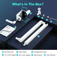 FIFINE Microphone Boom Arm, Adjustable Low Profile Mic Arm with Desk Mount Clamp,Cable Storage for Streaming Gaming-White BM88W 6