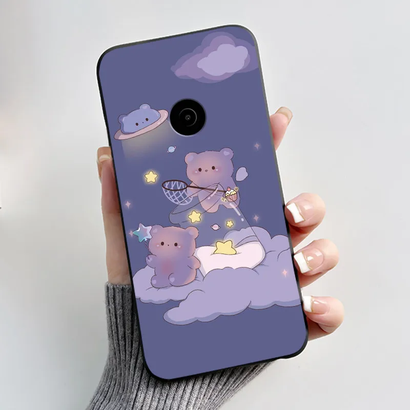 Aesthetic Cute Cat Cartoon Black Silicone Phone Case - Shockproof Protective Bumper