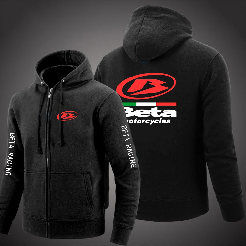 

2023 New Men's Autumn Beta Racing Motocross Motorcycle Logo Print Casual High Quality Cotton Fashion Zipper Solid Color Hoodies