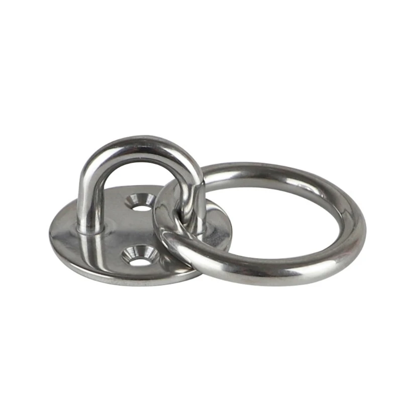 

Stainless Steel Marine Eye Plate Eye Hook With Round Rings Lashing Tie Down K0AF