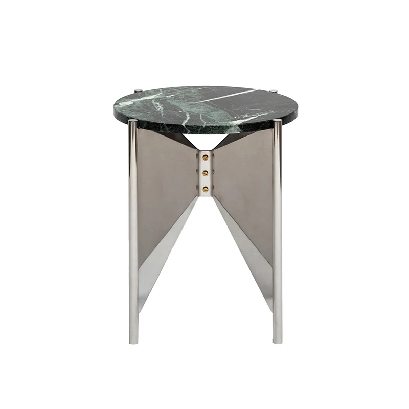 

Nordic minimalist modern bowknot tempered glass coffee table, creative metal corner table for living room