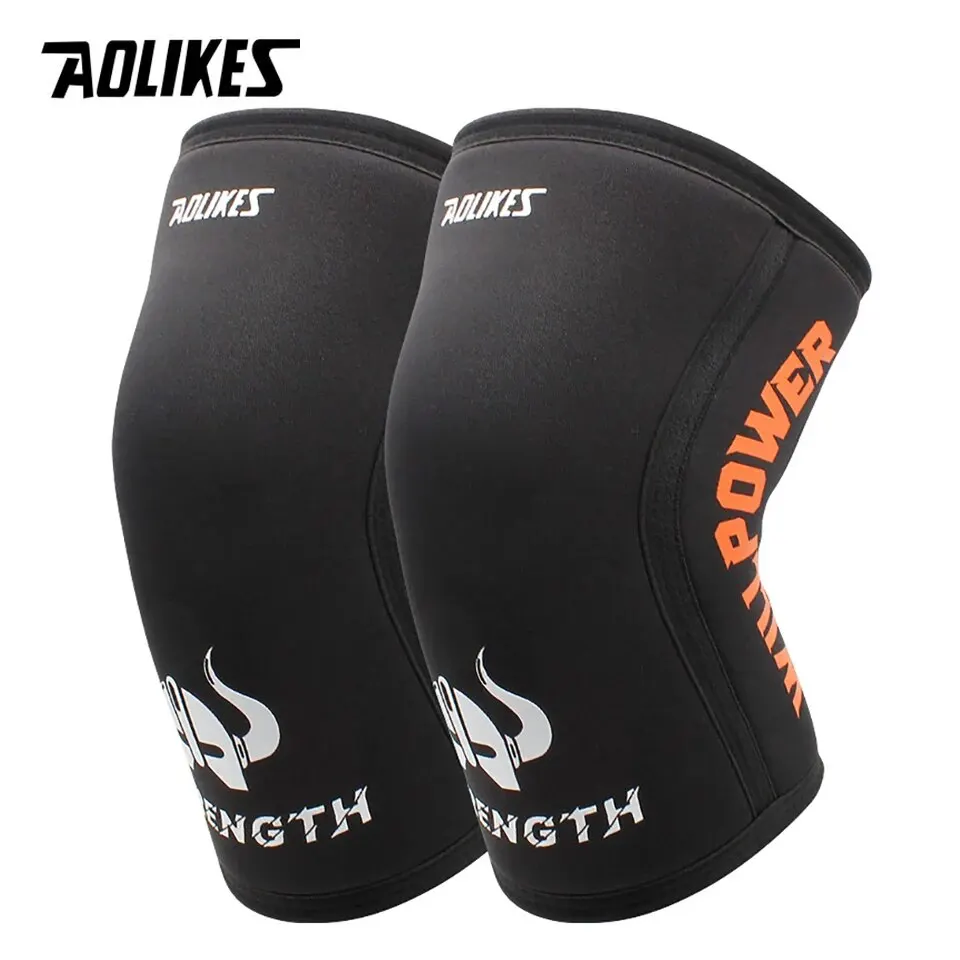 1 Pair 7mm Neoprene Sports Kneepads Compression Weightlifting Pressured Crossfit Training Knee Pads Support Women Men knee pad knee support