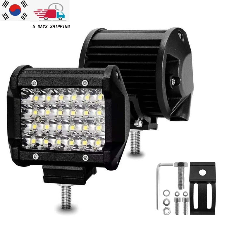 

4-дюймовая 72 Вт Светодиодная панель рабочего света, прожекторная комбинированная лампа для внедорожника, грузовика, 6000K, Белый светодиодный прямоугольный прожсветильник Тор