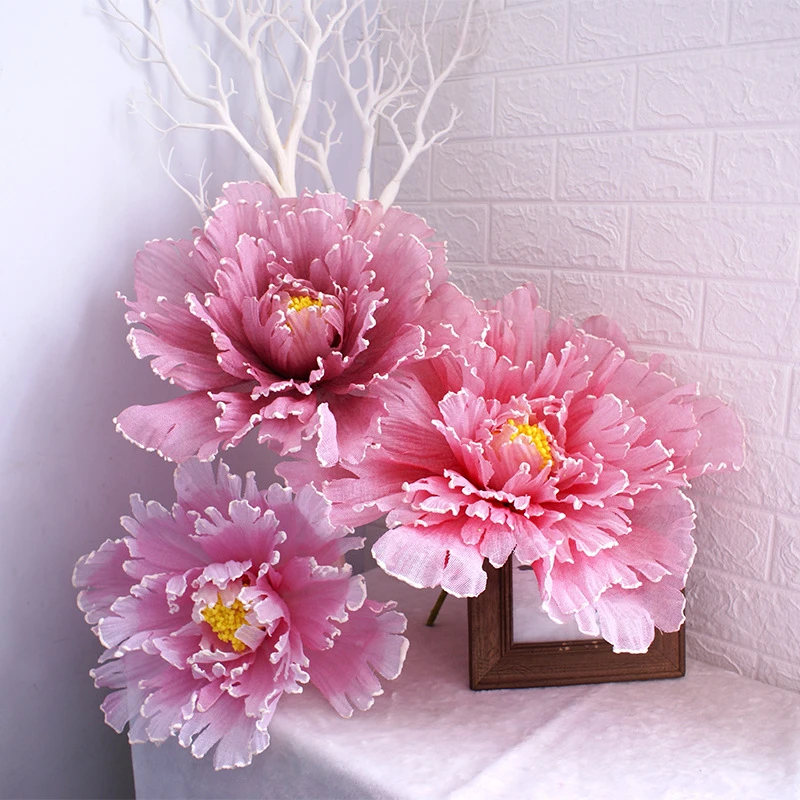 2 Pieces 30cm Large Silk Artificial Flower Peony Head For Window