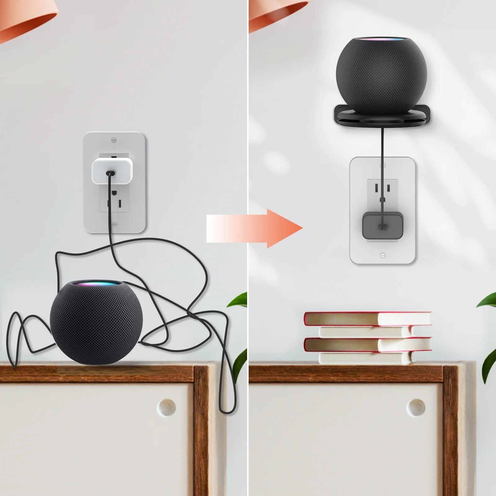 Audio Speakers Bookshelf Speakers Bracket For HomePod Mini Smart Speaker Wall Mount Stand Durable Sound Box Wall Hanger Support Holder For Home Pod Mini