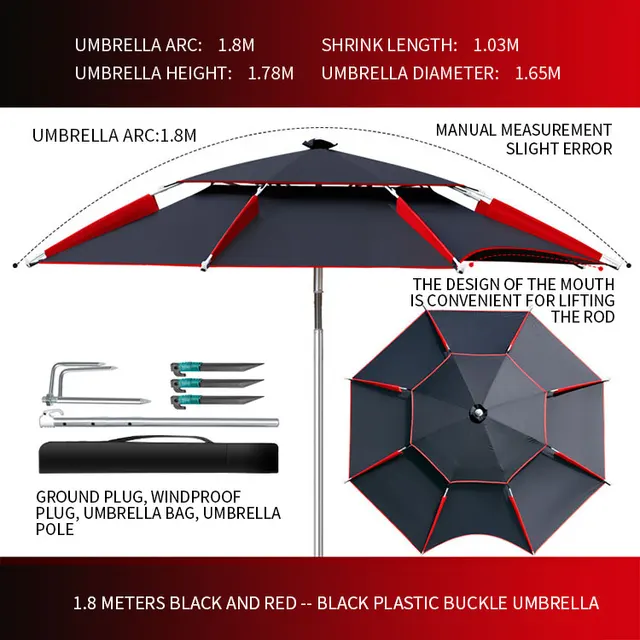 Зонт от солнца и патио, двухслойный Складной садовый зонт для защиты от солнца, для рыбалки и пляжа