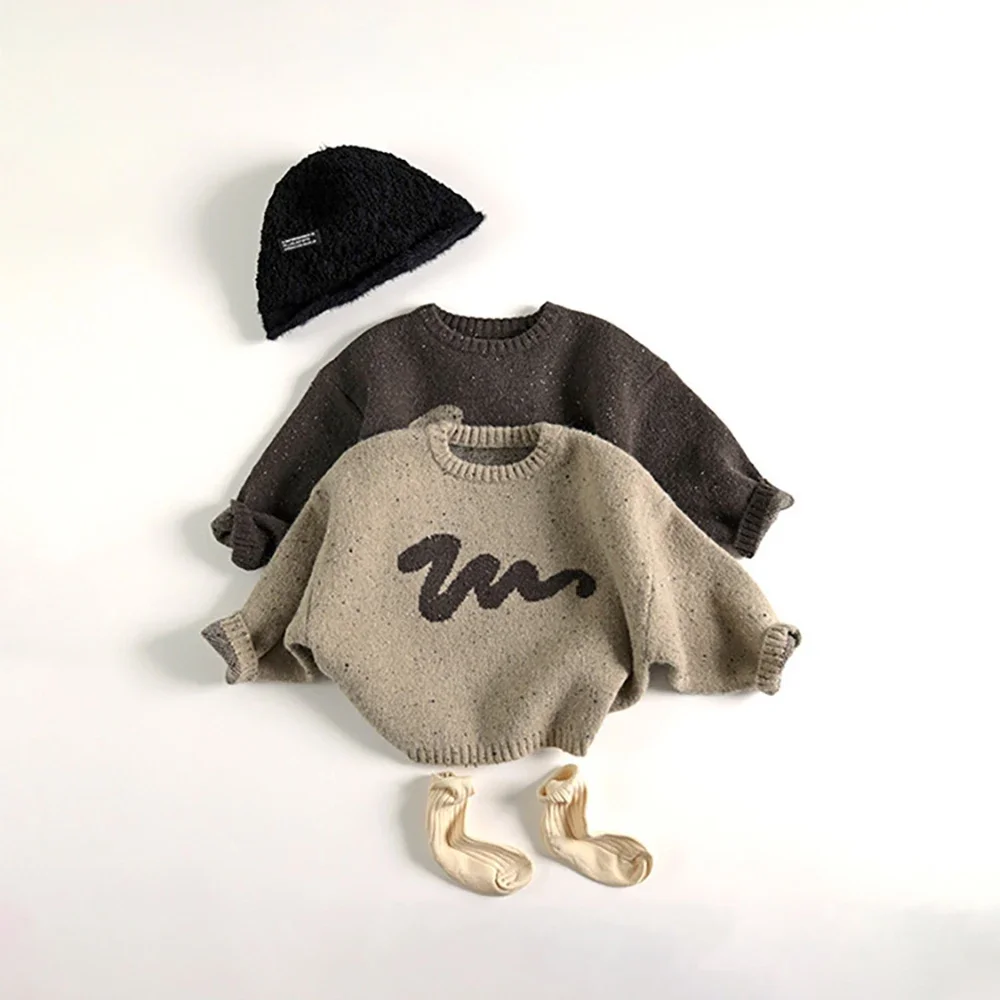 Kids Knit Sweaters Loose Style O Neck Pullover
