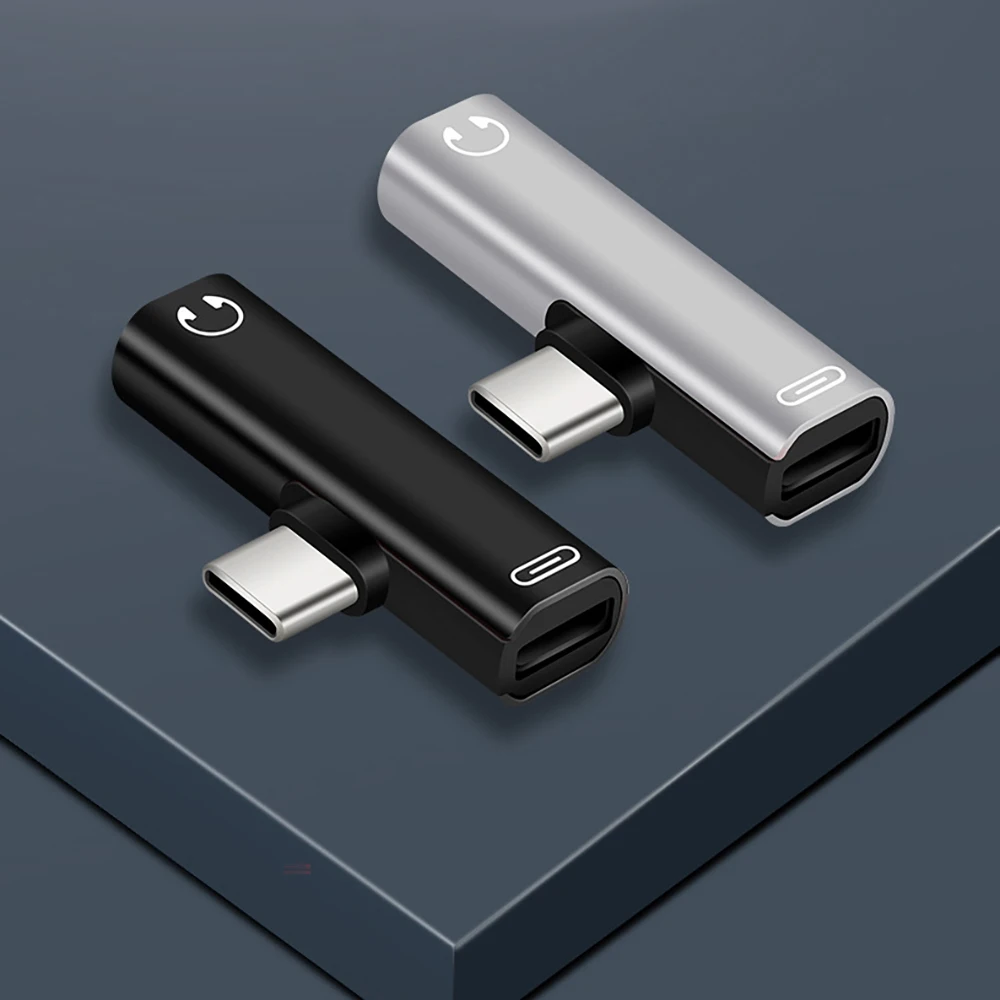 Mini 2 in 1 Type C to 3.5mm Jack Earphone Audio Adapter for Macbook Pro Xiaomi Oneplus Huawei Poco Headphone Charging Converter