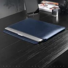 Newest Laptop Sleeve Case for MacBook Pro 13 A2338 M1 A2442 A2289 PU Leather Laptop Carry Sleeve for MacBook Pro 16 2 Case A2485 tanie i dobre opinie NEWCE Pokrowiec CN (pochodzenie) Pokrowiec na laptopa Unisex WIWU SkinPro 2 Sleeve Bez suwaka Modna Stałe Black Blue Gray Pink laptop sleeve
