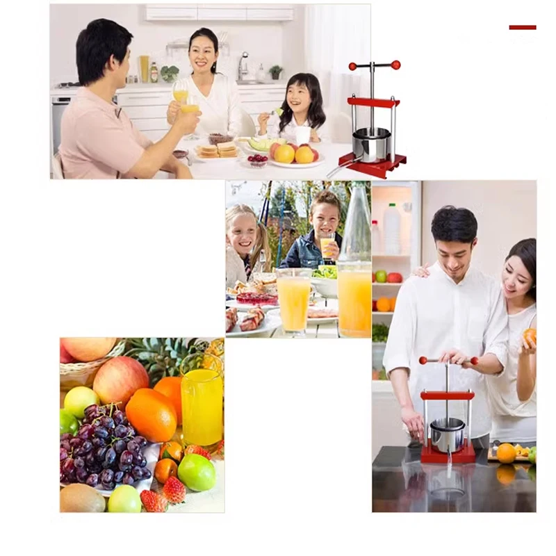 Household Manual Fruit Wine Press Machine 6L Grape Berry Apple Juice Pressing Vegetable Dehydrating Machine Commercial 5