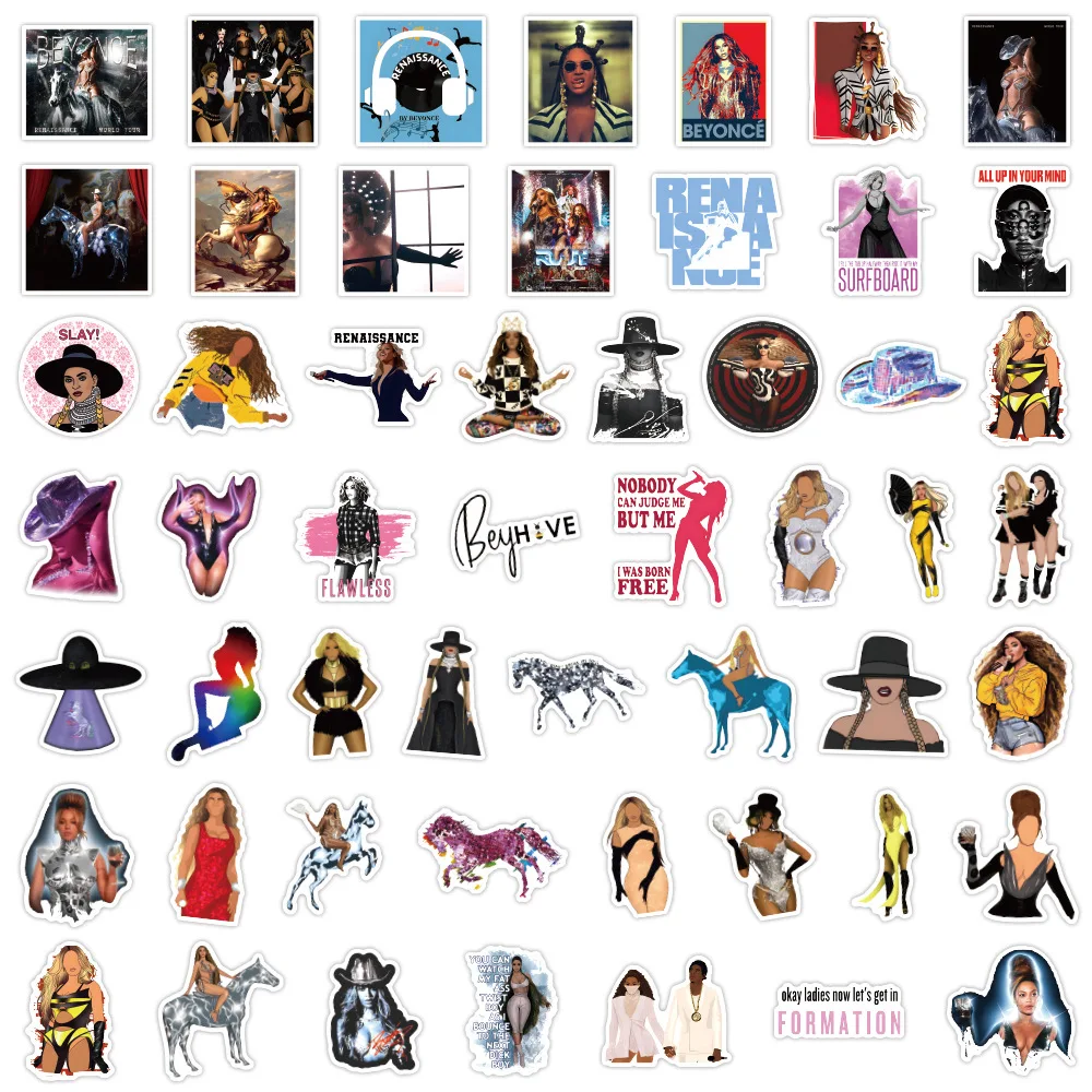 50PCS Singer Cartoon Stickers Beyonce Renaissance Graffiti Funny DIY ...