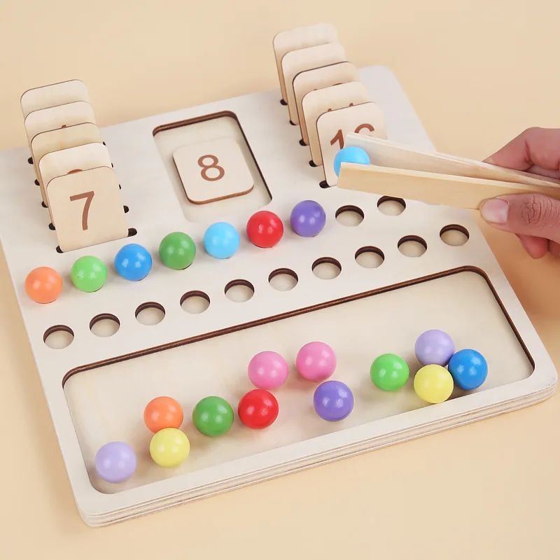 LIQU-Colorido Jogo De Madeira Board para Crianças, Clip Beads, Contando Jogo  De Correspondência, Matemática Brinquedo Educativo - AliExpress