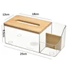 Multi-functional Remote Control Tissue Storage Box Home Living Room Dining Room Desktop Decoration Wooden Cover Tissue Box 6