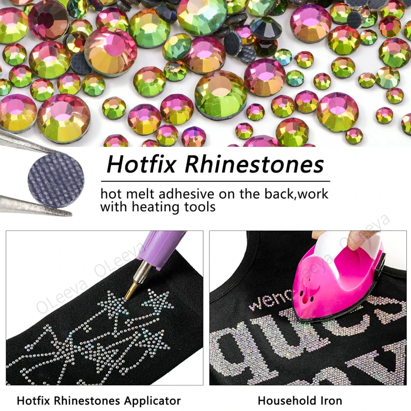 Blu 2x Scollatura Splash Iron On Strass Trasferimento Cristallo - Foto 6