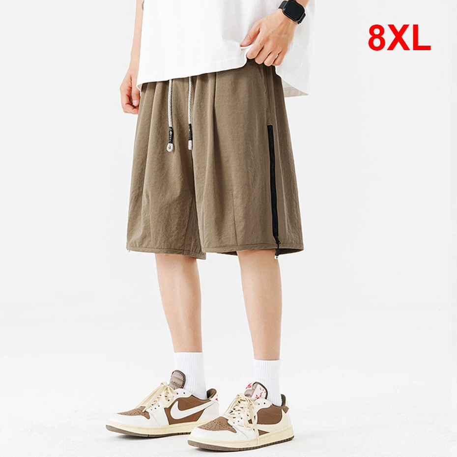 8XL Plus Size Cargo Shorts Men Summer Short Pants Fashion Casual Elastic Waist Shorts Male Big Size 8XL Bottom 1