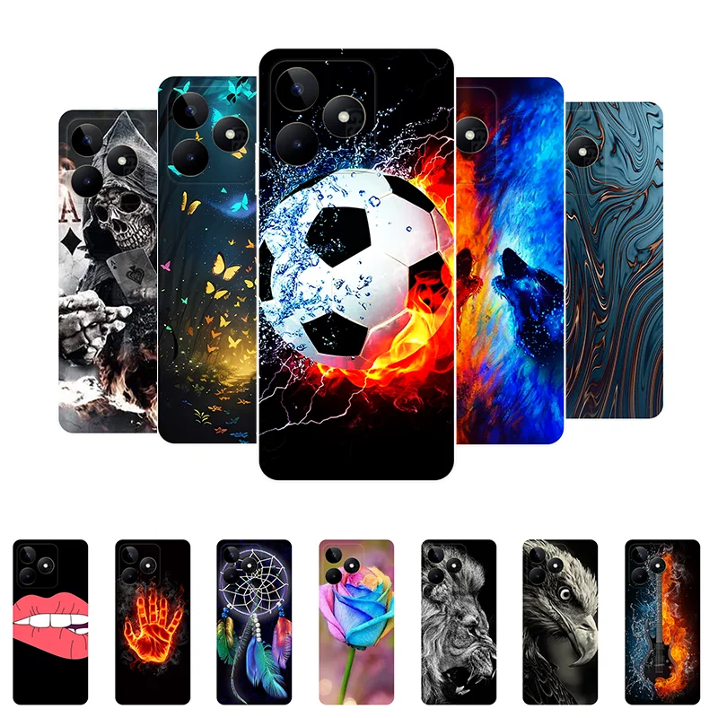 Per Realme C53 Case C 53 Football Soft Silicone Custodie Posteriori Paraurti Per Oppo Realme C53 Rmx3760 Cover Per Telefono Realmec53 Etui Funda