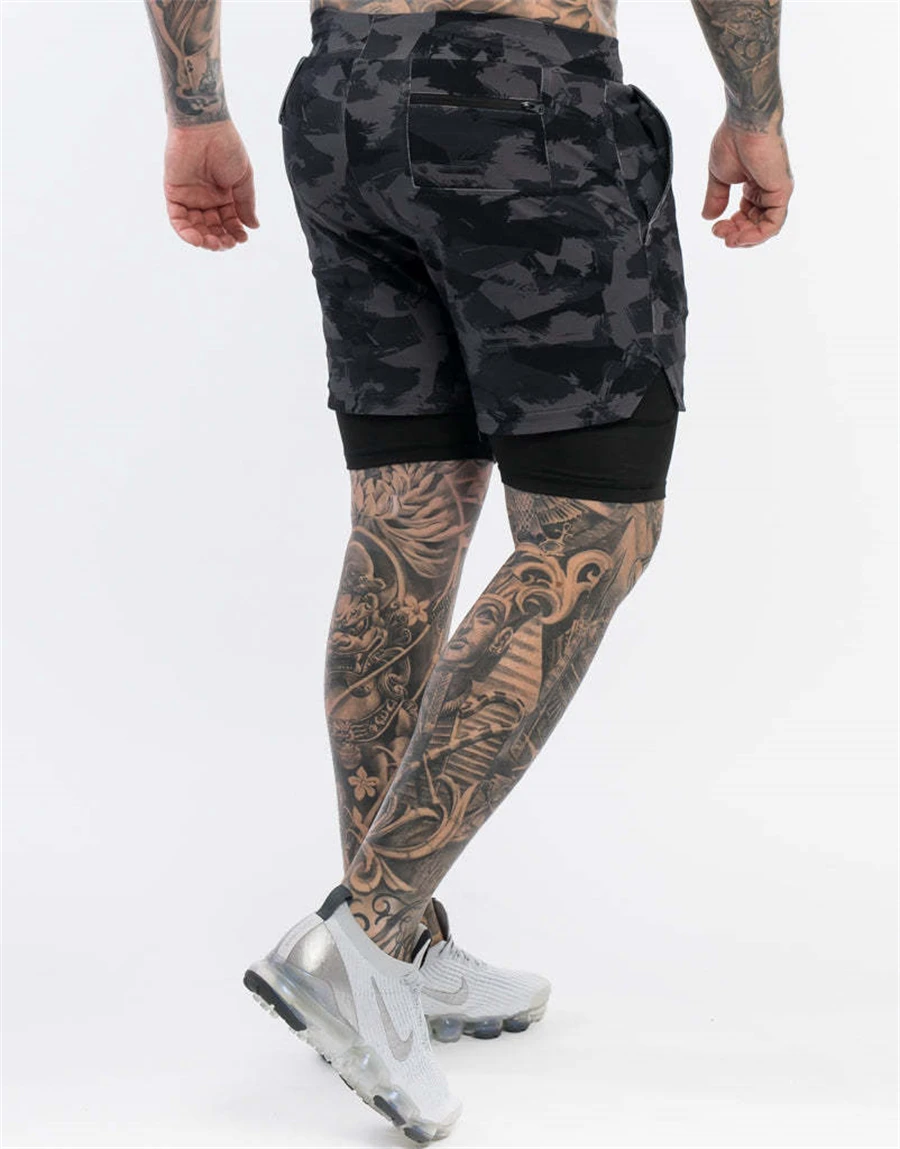 best men's casual shorts 2-in-1 Camouflage Summer New Running Shorts Mensports Jogging Fitness Training Quick Dry Mens Gym Men Shorts Short Pants 2022 mens casual shorts