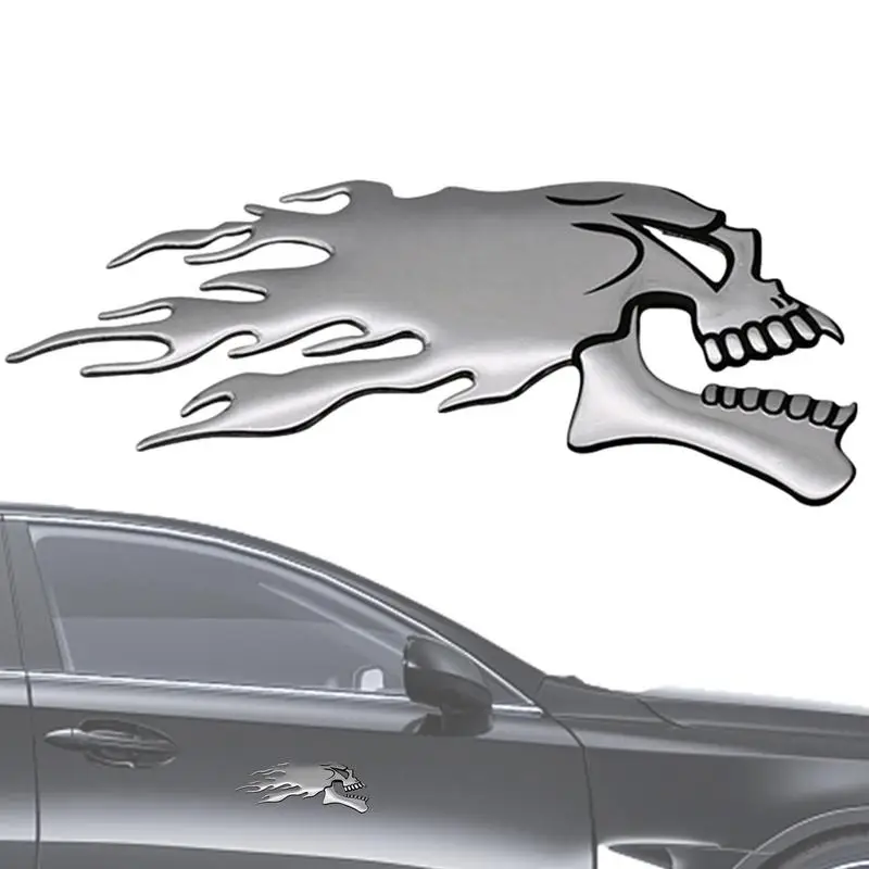 Skull Car Decal 3D Car Body Skull Shape Stickers 2Pcs Creative Car Decal Bumper Stickers Car Side Decal Decorative Car Stickers
