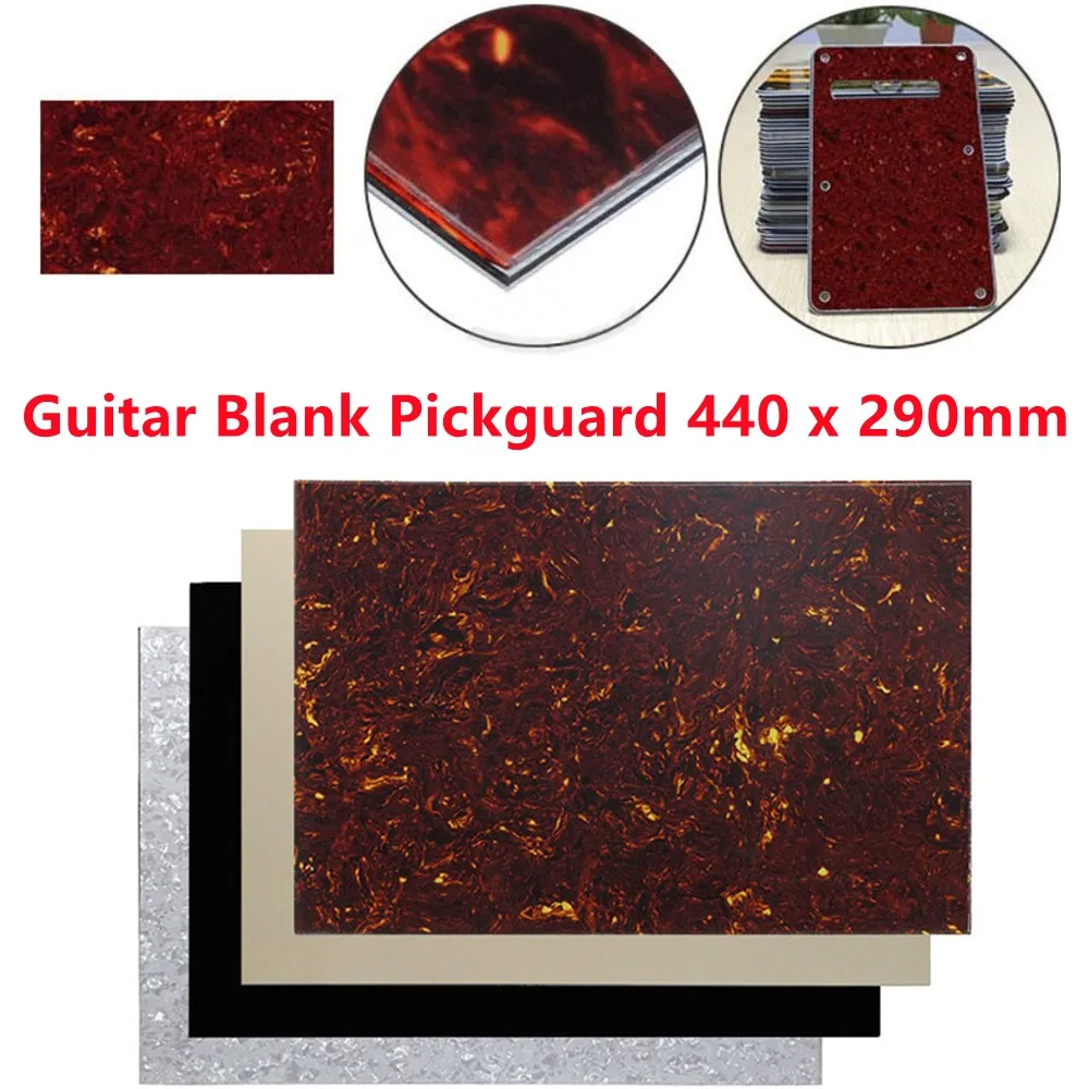

FLEOR 1PC Electric Guitar Bass Pickguard Scratch Plate Pickguard Celluloid Blank Sheet Custom Plate 440x290x2.4mm For Guitar DIY