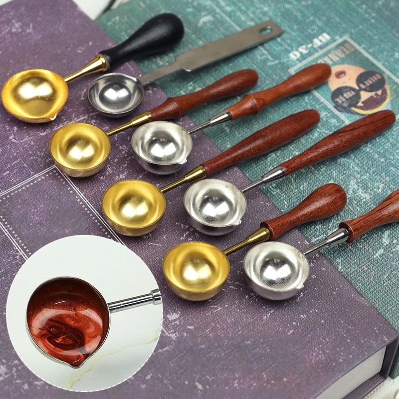 

Wax Spoon Wooden Handle Diy Craft For Envelope Wedding Invitation Sealing Wax Sealing Wax Set Seals Custom Stamp Making Tool