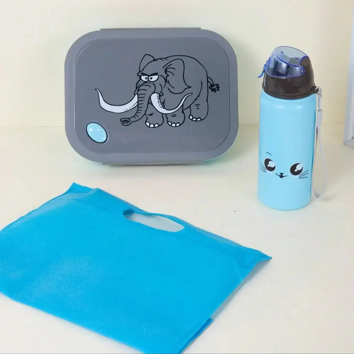 2PCS-Stackable Leakproof Bento Box, Reusable Spoon and Thermos Cups – Ideal for School, Office & Kitchen Organization